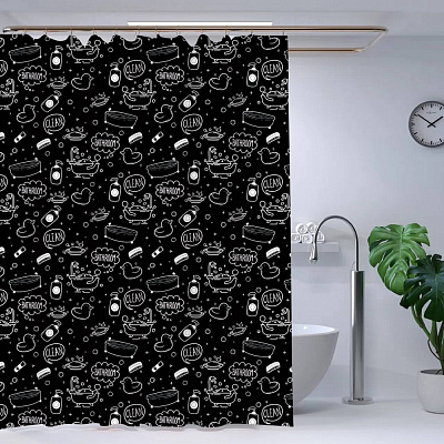 Шторка для ванны Rapal Night 180*180см