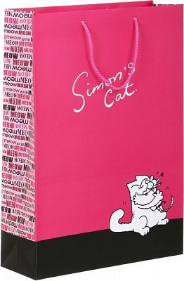 Пакет бумажный Simon's Cat 34х23х10 см розовый