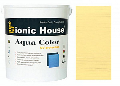 Лазурь Bionic House лессирующая универсальная Aqua Color UV protect медовая шелковистый мат 2,5 л
