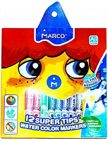 Набір фломастерів Super Washable 12 кольорів 1630-12CB Marco