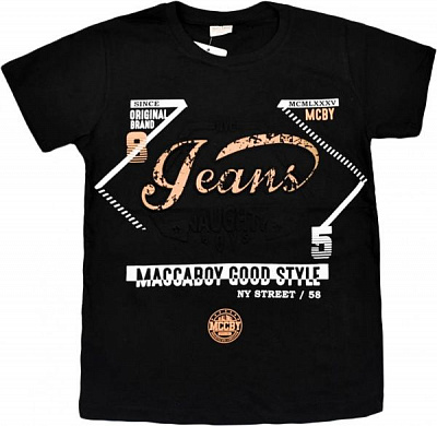 Футболка для мальчика Macma 9176 Jeans р.128 черный 