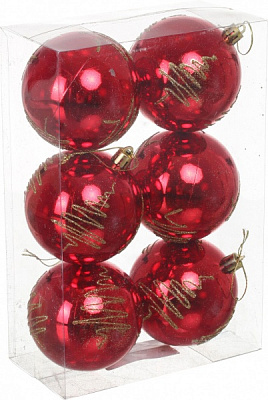 Набір ялинкових куль Комплект № 18 d 80 мм 6 шт./уп.