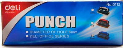 Дырокол 0112 микс с линейкой 1 шт Deli