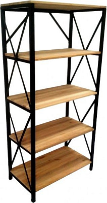 Этажерка LEVOR Wood Лофт на 5 полок 1520x750x400 мм черный