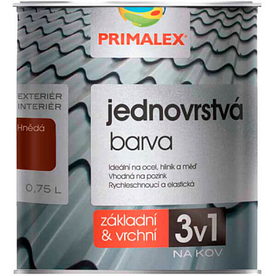 Эмаль Primalex 3v1 серая 0.75 л