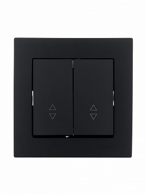 Выключатель проходной двухклавишный Lezard Vesna без подсветки антрацит 742-4288-106