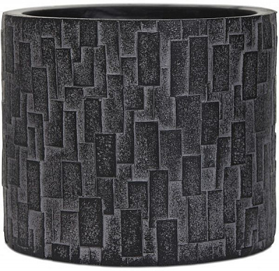 Кашпо керамическое Capi Stone круглый 3л черный (067754) 