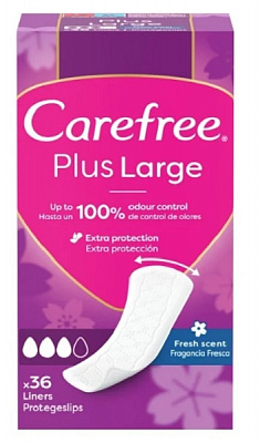 Прокладки ежедневные Carefree Plus fresh large 36 шт.