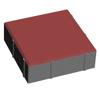 Тротуарна плитка Золотой Мандарин Квадрат великий червоний 200х200х60 мм