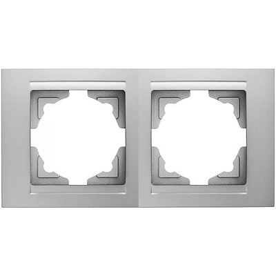 Рамка двухместная Gunsan Moderna универсальная серебряный MD 29 15 141