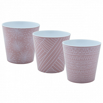 Горщик Алеана Деко зі вставкою з декором Етно 13,0х12,5 см круглий 1,1 л фрезія (114040)