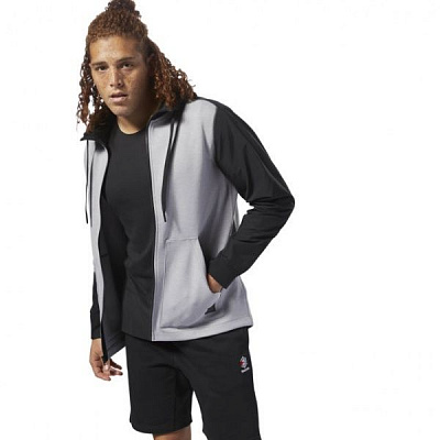 Джемпер Reebok TS Full-Zip Hoodie CY4914 р. 2XL серый