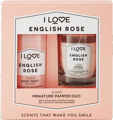 Косметический набор I love Гель для душа и свеча Английская роза