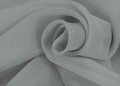 Ткань тюлевая 280 см вуаль серая 