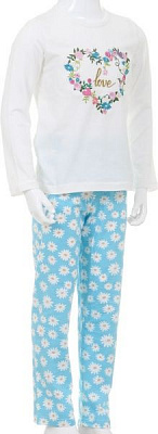 Піжама для дівчаток Danaya р.122 білий/блакитний B19-121