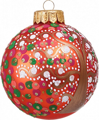 Шар новогодний Тенденция ручной работы d 100 мм красный