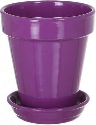 Горщик керамічний Оріана-Запоріжкераміка Наперсток глянець круглий 0,6л малиновий (065-0-022)