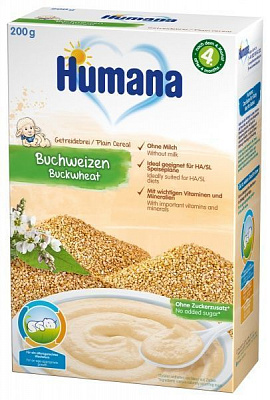 Каша безмолочна Humana від 6 місяців гречнева 200 г