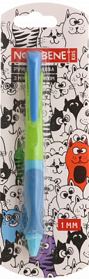 Ручка шариковая Nota Bene kids з мяким гриппом голубой 