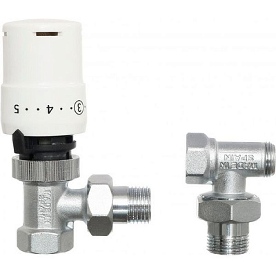 Кран радіаторний Arco КСТ01 кутовий + термоголовка