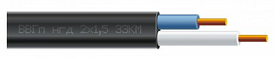 Кабель силовой монолит ВВГп нгд 2х1,5 медь 