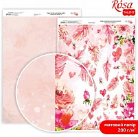 Папір для дизайну двосторонній матовий Valentine's Mood 4 21х29,7 см 5318084 Rosa Talent