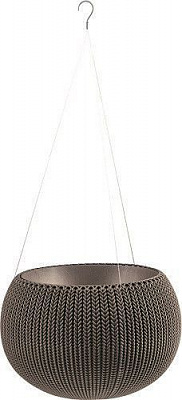 Горщик пластиковий COZIES M круглий 9,4л коричневий