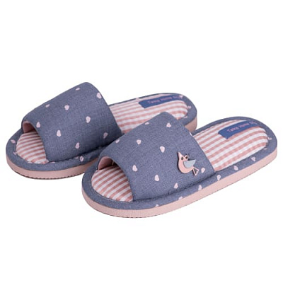 Капці для дівчаток Twins HS-VL джинс р.30/31 рожевий із малюнком 7191