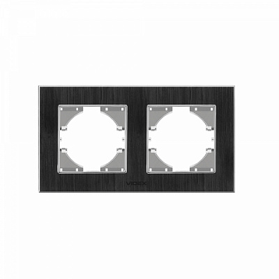 Рамка двомісна Videx Binera горизонтальна чорний VF-BNFRA2H-B