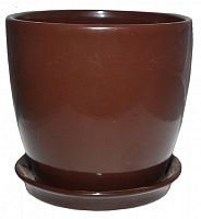 Горшок керамический Сонет премиум круглый 0,5л шоколадный 