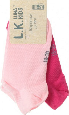 Комплект носковдля девочек Luna Kids коротких р.18–20 фуксия светло-розовый 