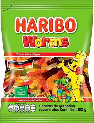 Конфеты Haribo желейные неглазированные Жевательные червячки (9002975377324) 150 г