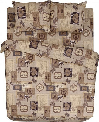 Комплект постільної білизни Печворк 2,0 коричневий UP! (Underprice)