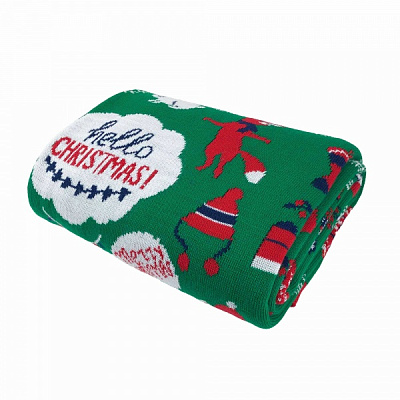 Плед Hello CHRISTMAS зеленый 130x170 см La Nuit 