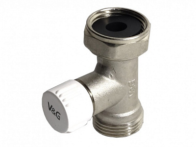 Вузол підключення V&G VALOGIN одинарний прямий з вентильним затвором 3/4