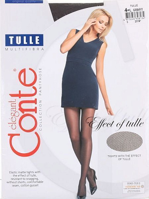 Колготки женские Conte Tulle 30 den р. 4 графитовый 1 шт. 