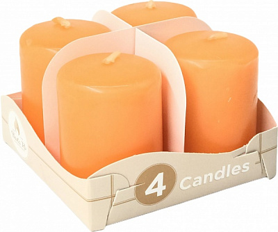 Набір свічок матових помаранч 60х40 мм 4 шт. Pako-If