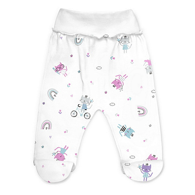 Ползунки ясельные ТМ Софія Кошечки р.56 белый с рисунком 422156 