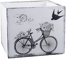 Кашпо дерев'яне Elsa велосипед прованс 20*20 см квадратний білий (DL-19-03) 