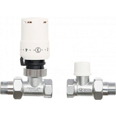 Кран радіаторний Arco КСТ02 прямий + термоголовка