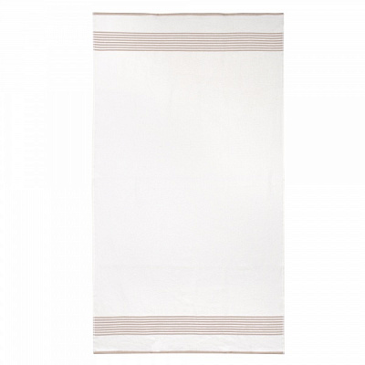 Полотенце пляжное Полоски 90x160 см белый/ бежевый 