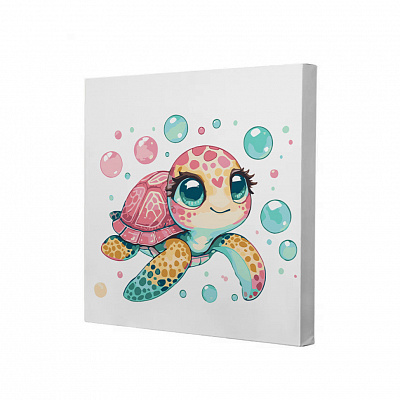 Набір для розпису на полотні Riviera Blanca Веселкова черепашка 25x25 см RB-1294