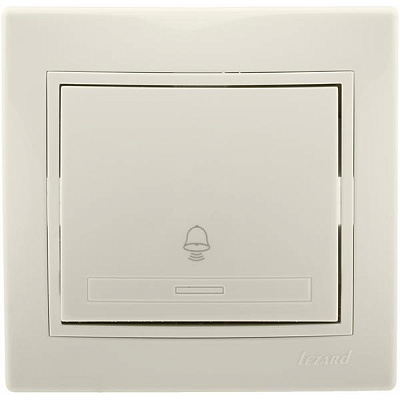 Кнопка звонка Lezard Mira без подсветки 10 А 220В IP20 кремовый