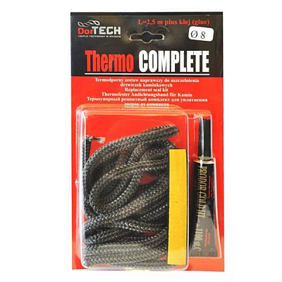 Шнур керамический огнеупорный и клей ф8мм 