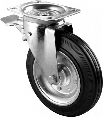 Колесо поворотное с площадкой и тормозом d200 мм CASCOO CWP58WC200SBS4R0N