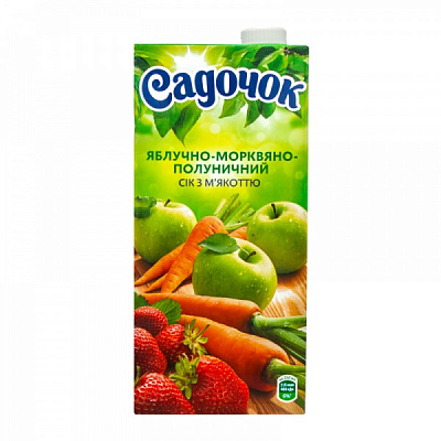 Сок Садочок Яблочно-морковно-клубничный 0,95л 
