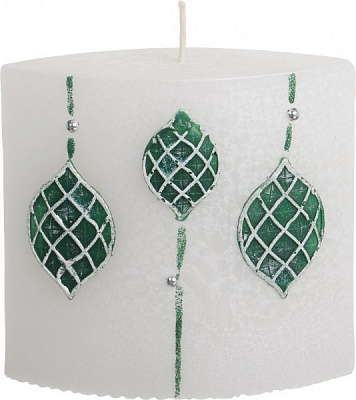 Свічка декоративна Аплікація зелена 55x125 Pako-If