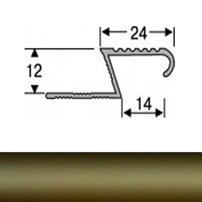 Профіль для плитки алюмінієвий ТІS АЛПZ 2.7 м бронза