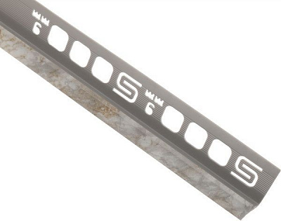 Кутник для плитки Salag внутрішній 133 ПВХ 9 мм 2,5м мармур сірий