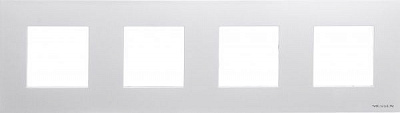 Рамка четырехместная ABB ZENIT универсальная серебряный N2274 PL